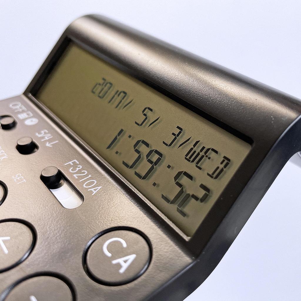 Seiwa Materials LOOPER Stylish LCD and Calendar Calculator, & Convenient, Double-Sided Panel, 12-Digit Display, Clock, Function, Olive, LPC-OV