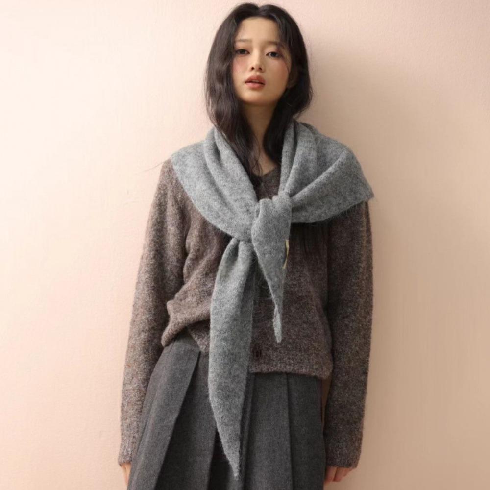 

Trendy Super Cozy Wool Shawl Scarf Comfortable Gentle Warm Triangle Hijab Wraps Soft Winter Neckerchief Winter Women Headscarf