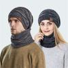 Thick Wool Women Men Knitted Millinery Hedging Caps Hats Scarf Set Beanies Caps