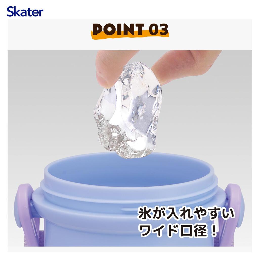 Skater Direct Drinking Water Dishwasher Made in Sumikkogurashi Children's Bottle, Plastic, 480ml, One-Push Opening, Safe, Japan, "Yumemiru Shippozu"