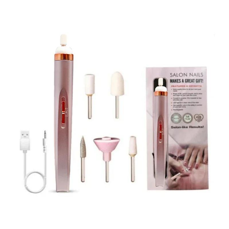 

Электрический набор машинок для маникюра и педикюра с подсветкой, несколько скоростей, портативный, для акрила, полировки, инструменты для ухода розового золота