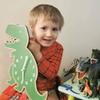 Jungenzimmer Wanduhr Cartoon Dinosaurier Uhr Kinder Schlafzimmer Dekorationen Holz Leise Stumme Uhr Geburtstagsgeschenk