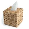 Handmade Water Hyacinth Storage Basket for Tissues Woven Paper Towel Box with Lid Natural Home Decoration