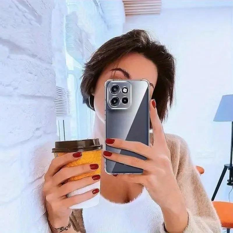 Thick Shockproof Silicone Phone Case For Motorola Edge 60 Fusion 50 Pro 40 Neo Moto G55 G75 G85 G84 G54 5G Protect Clear Cover