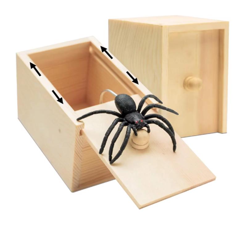 Accessori per Scherzi di Halloween Scherzi in Ufficio Scatoline di Insetti Scatole di Ragni Scatole di Legno Terrificanti Allestimento Scena Scatolina di Legno