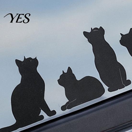 Personalized Car Decal Sticker, Waterproof PVC Self-adhesive Traceless Auto Decal, Five Cats Weatherproof Pattern Sticker for Fuel Tank Caps