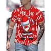 Cartoon Christmas Reindeer 3D Print T-shirt Men Women Fashion Short Sleeve Santa Claus Elk Style Tops Tees Men Clothing Apparel