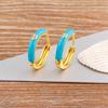 Nidin New Minimalist Candy Colors Enamel Round Hoop Earrings for Women Zircon Piercing Cartilage Huggie Ear Jewelry Wedding Gift
