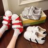 Velcro Ugly Cute Shell Head German Training Bread Shoes Women's New Versatile Inner Height Increase Casual Sports Small Board Shoes