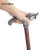Silver Dragon Wooden Single Joint Fashion Walking Stick Decorative Cospaly Cane Halloween Mace Crutch  Wand Crosier 95cm