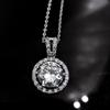Jewelry 4-carat Zircon Trend Princess Round Bag Pendant Necklace Women's Platinum-plated Collarbone Chain with Diamonds