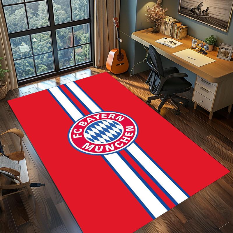 1Pc Football Team Cartoon Print Carpet High Quality Comfortable for All Seasons, Home Decor