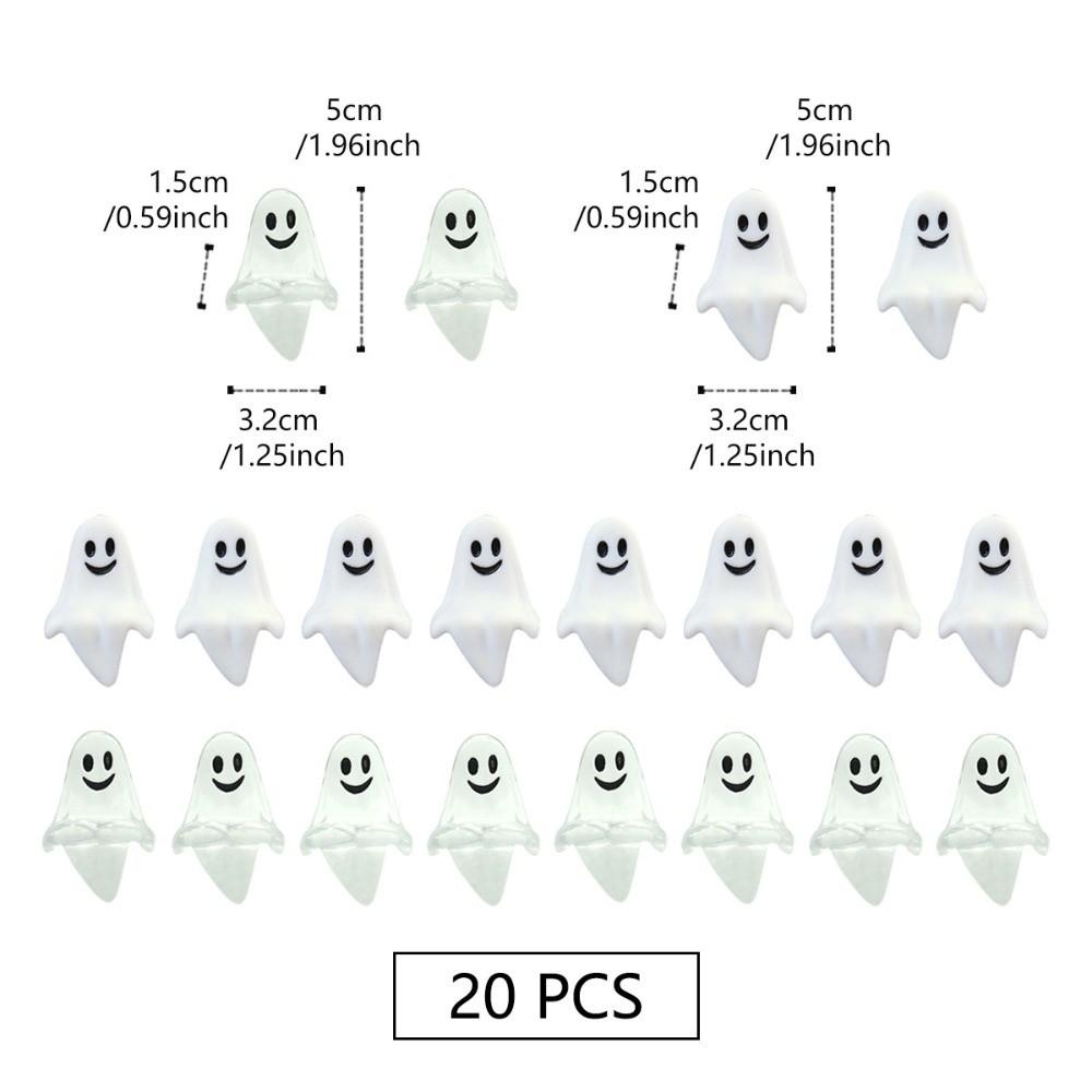 20pcs Sitting Pose Joy Garden Ghost Ornament Halloween Ghost Statue Decorations  Desktop Decoration