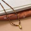 Retro Natural Tiger Eye Stone Necklace for Women In Summer, Light Luxury, Niche, Collarbone Chain, High-end Pendant, Bead Necklace