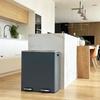 Poubelle de cuisine à pédale tri sélectif - MAJOR - KITCHEN MOVE - 60L (2x30L) - Acier inox - Gris mat