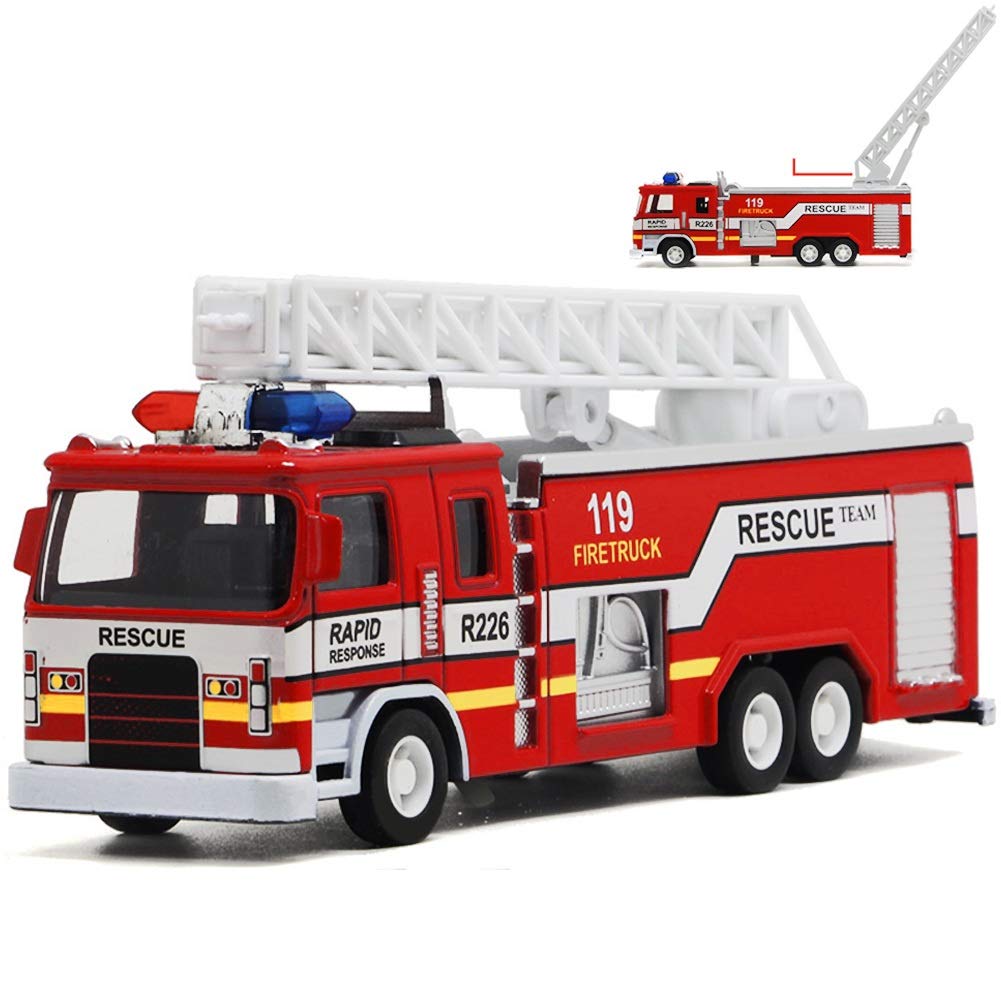 

CORPER TOYS Fire Fire Пожарная машина с литой мини-моделью для экстренной помощи Пожарная модель с откидным механизмом для рождественских мальчиков Двигатель, Двигатель, Лестница, Машина, Транспортное средство, Машина,