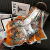 New retro cashew 71CM small square scarf simulation silk scarf spring and summer printing commuting fashion versatile professional scarf