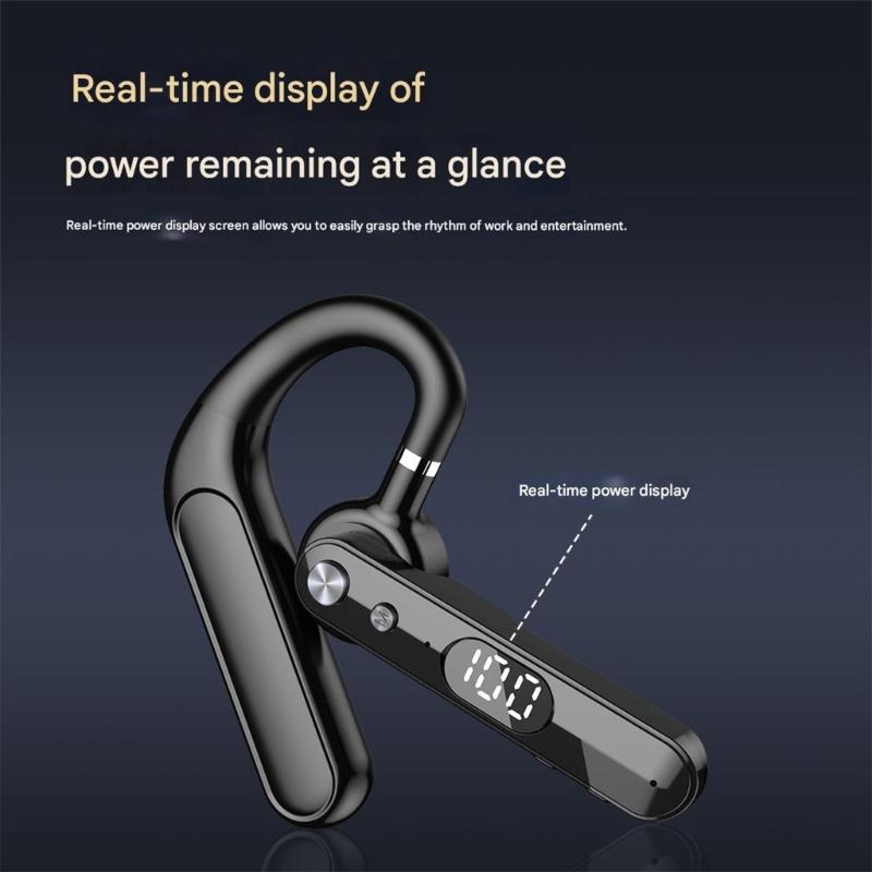 Bluetooth-compatible Headsets With Digitals Display And Silents Button For Clear Calls And Long Battery Lifes