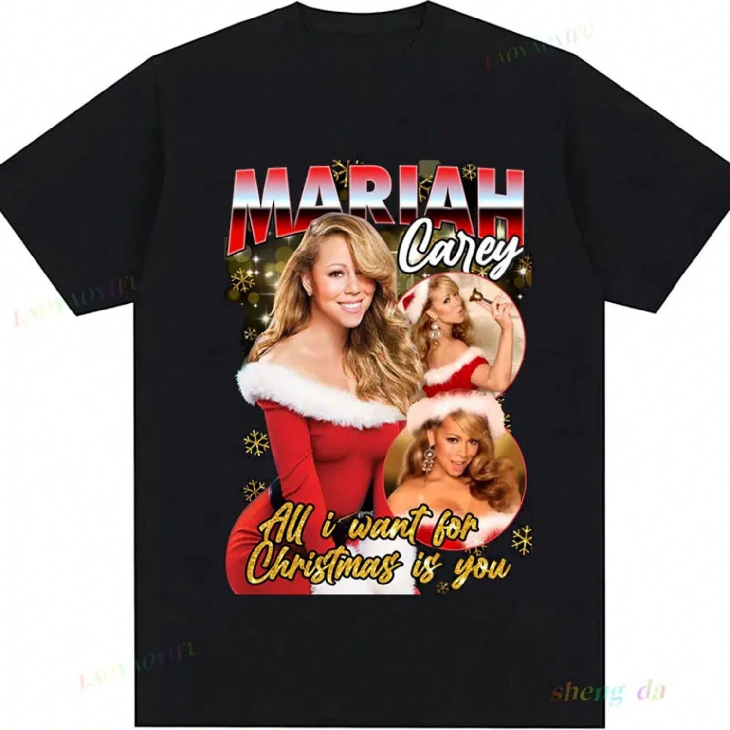 Mariah Carey Magical Christmas Special Signature For Fans Tshirt Hoodie T-Shirts American Female Singers Y2k Unisex Pure Cotton.Jpg|Mariah Carey Mimi S разноцветный