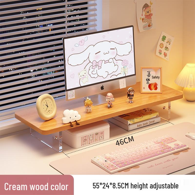 Monitor Riser and Keyboard Tray Combo Stand