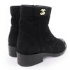 Great CHANEL short boots COCO Mark Turnlock Matelasse Suede Leather 37 G36763 Used