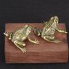 Ancient-Style Brass Wealth Attracting Golden Frog Non-Electric Tea Pet Ornament Collectible Craft