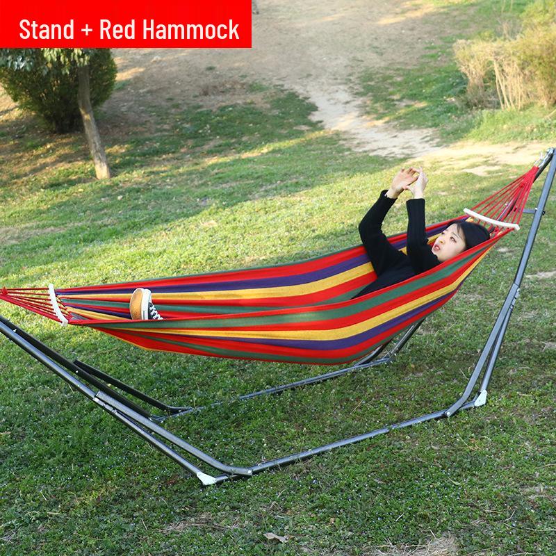 Dual-Use Foldable Canvas Swing Hammock with Backpack Cradle for Adults & Children