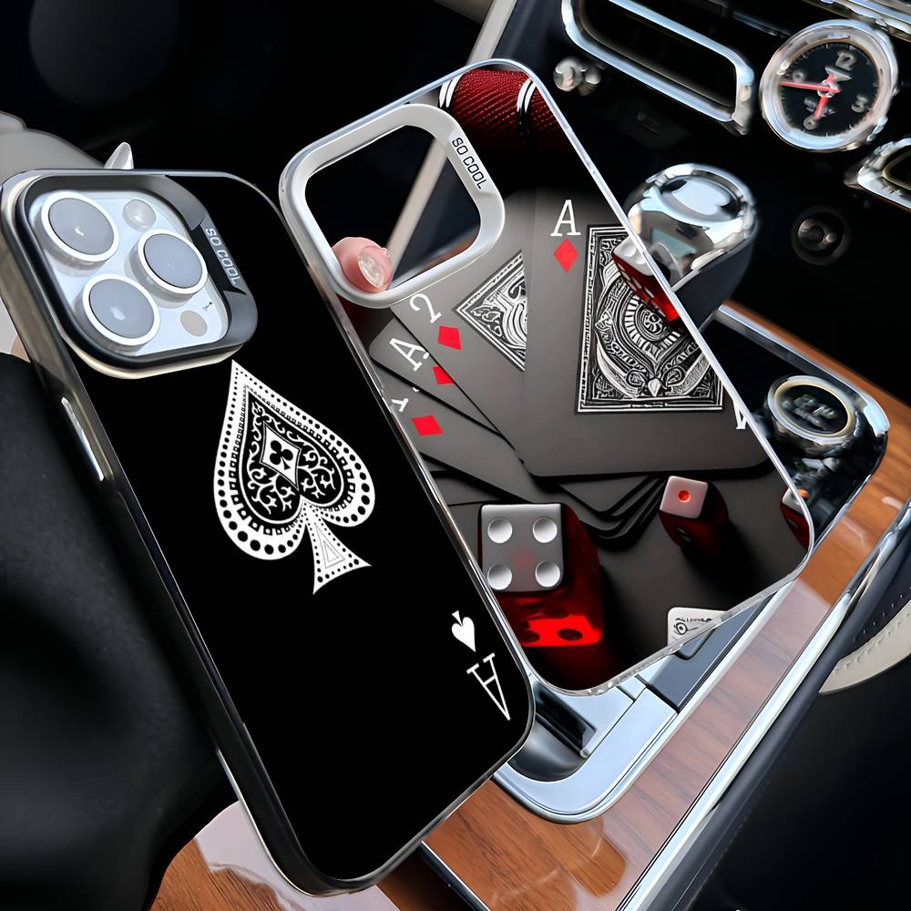 Poker Pattern Game Color Phone Case For IPhone 17 16 15 14 13 12 11 Pro Max Plus Pro Shell