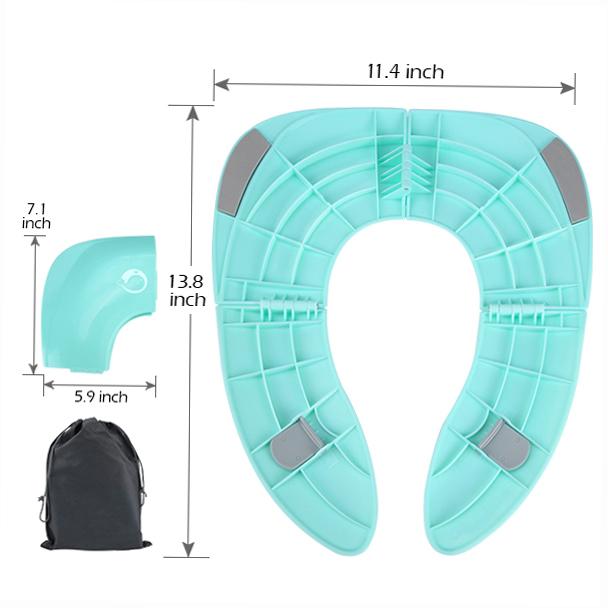 Eccomum Sedile WC Pieghevole Portatile PP Lavabile Sedile WC con Cuscinetto Antiscivolo Fibbia Antiscivolo