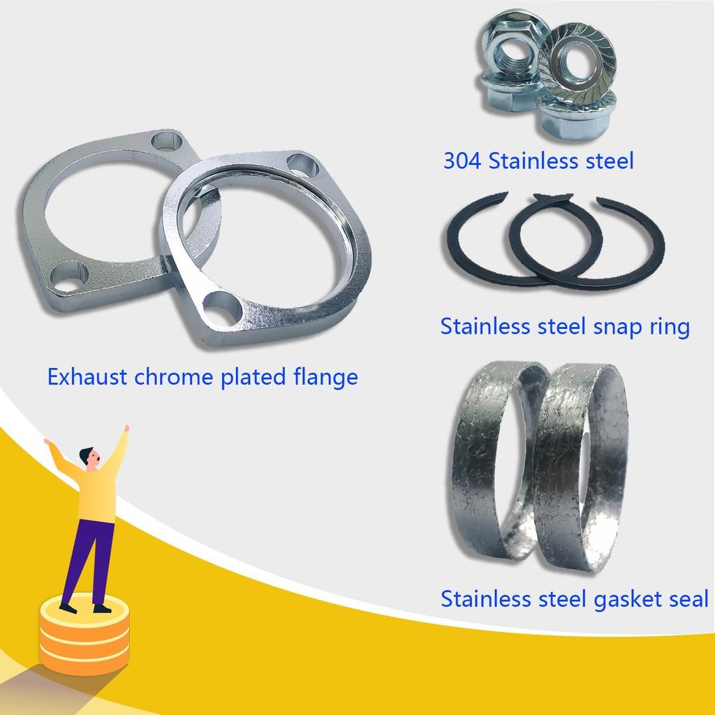 Kit de Flange de Escape Harley-Davidson Eiksouvi | Flange de Silenciador em Aço Inoxidável, Compatível com Modelos 1984-2023 (Excluindo V-Rod)