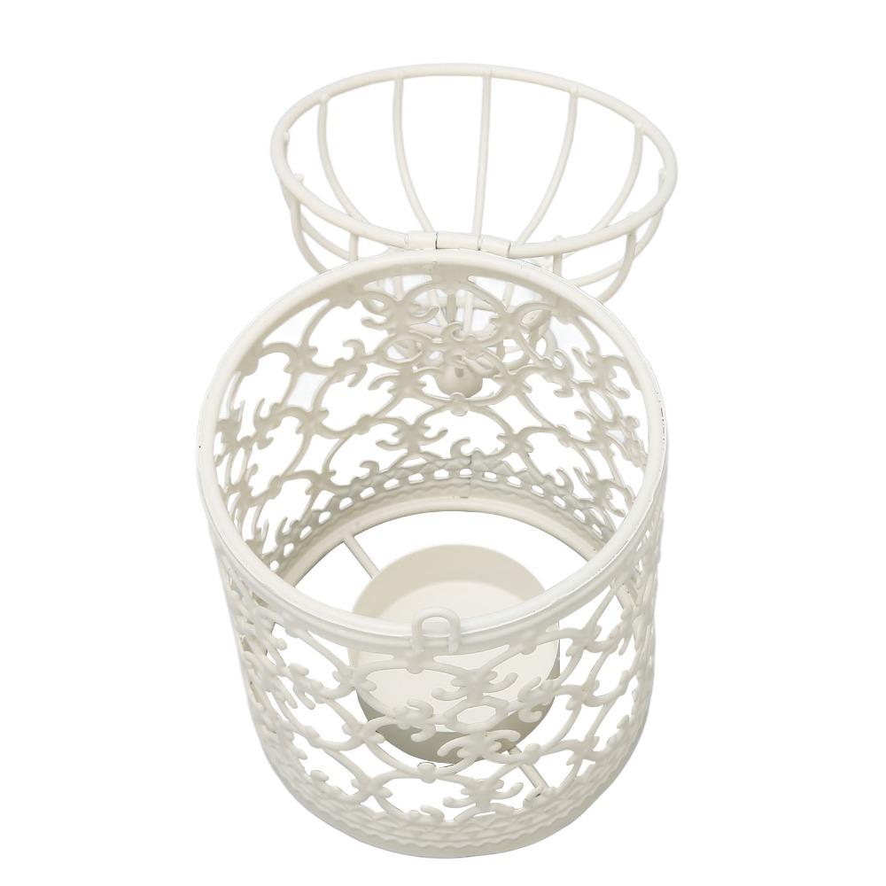 Round Iron Birdcage Candle Holder Metal Construction Hanging Candle Holder Dining Table