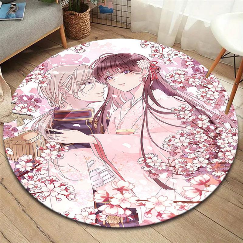 My Happy Marriage Round Area Rug,Carpet Rug for Living Room Bedroom Sofa Playroom Decor,Non-slip Floor Mat