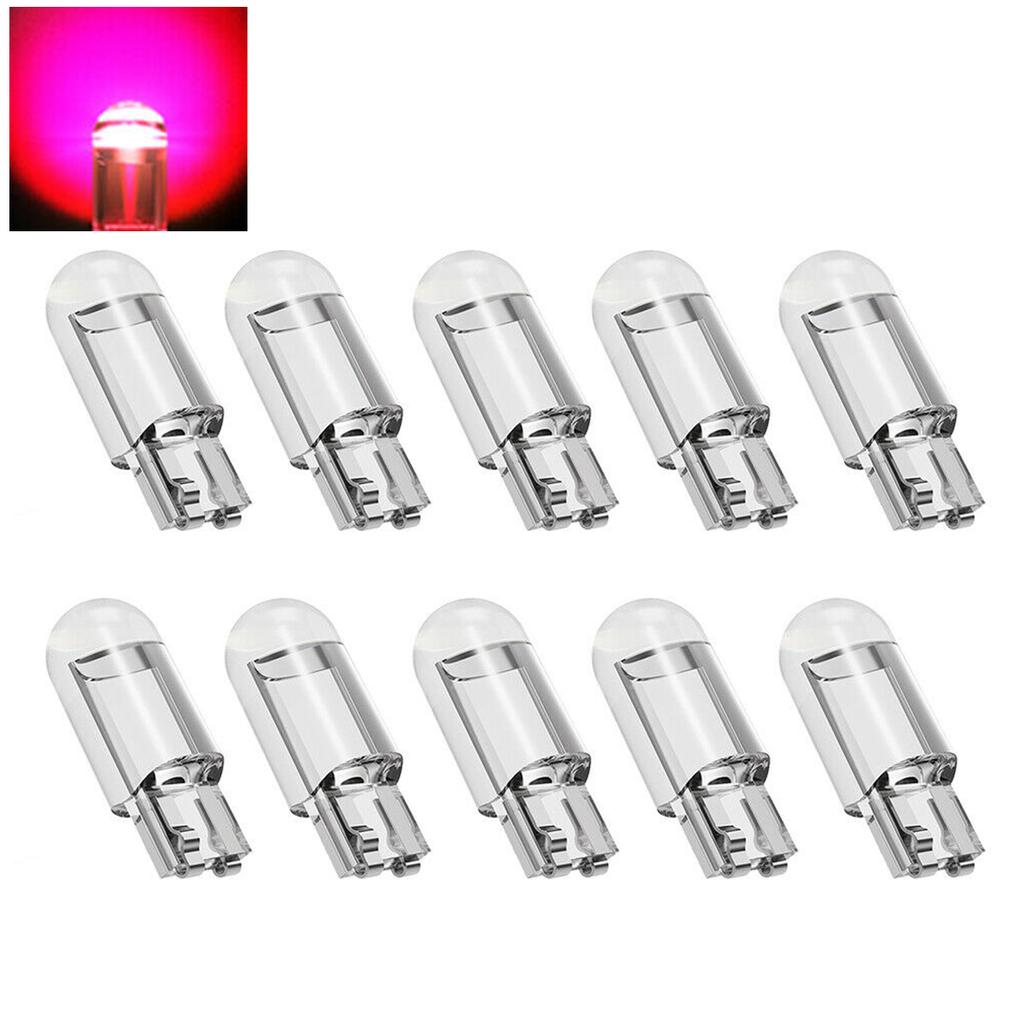 T10 W5W Cob Glass Wedge License Plate Lamp LED Car Light Dome Read Drl Bulb Car Accessories Dc 12v Universal Six Colors