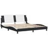 VidaXL Bed Frames with LED Lights, Double Bed with Headboard Cushion, Adult Bedroom Bed, Modern, Black White 3214129