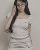 Kakipointeu Ribbon Shirring T-Shirt (Melange)