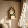 Rustic Home Wall Decoration Wooden Planter, Creative Hanging Flower Pot Basket for Indoor Plants Natural Wood Faux Flowers, Decor Living Room Balcony