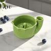 Small Produce Cleaning Tool Self-Spinning Ceramic Berry Washing Bowl, Built-In Drainage Holes Lead Free Strainer Fruit Strainer, Compact Vortex