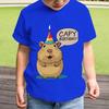 Summer Short Sleeve Capybara Polyester Children's T-Shirt Kids Tee Shirt Capy Birthday Print Boys Girls Tops Birthday Gift T Shirt