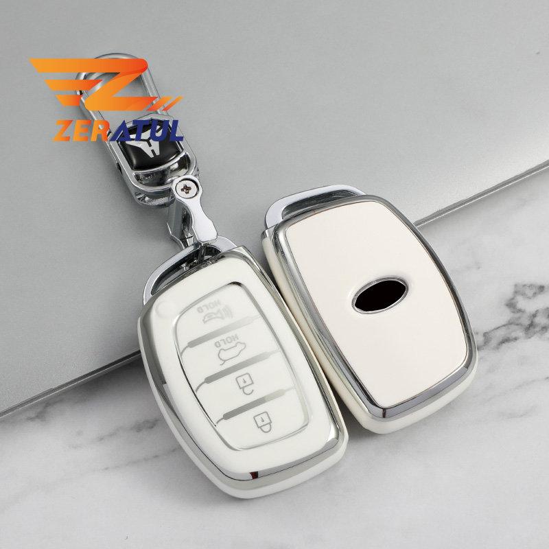 3 4 Przyciski Silikonowa Osłona Brelok Do Hyundai Tucson Santa Fe Sonata Elantra Accent Creta Ix35 Ix25 I20 I30 Pokrowiec Na Kluczyk Samochodowy