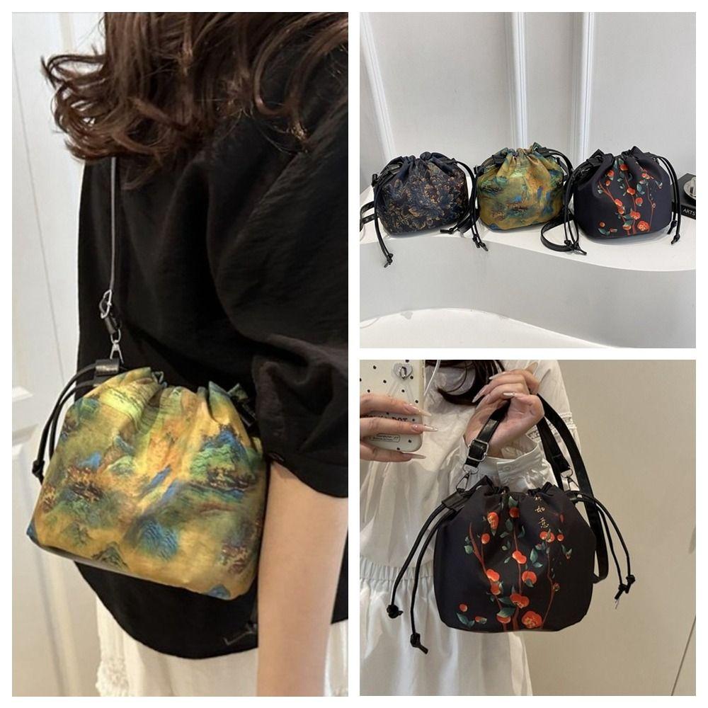 Cloth Flower Handbags Sanitary Napkin Bag Hanfu Drawstrings Bag Ethnic Style Crossbody Bag  Party