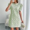Women's Casual Puff Sleeve Jacquard Dress