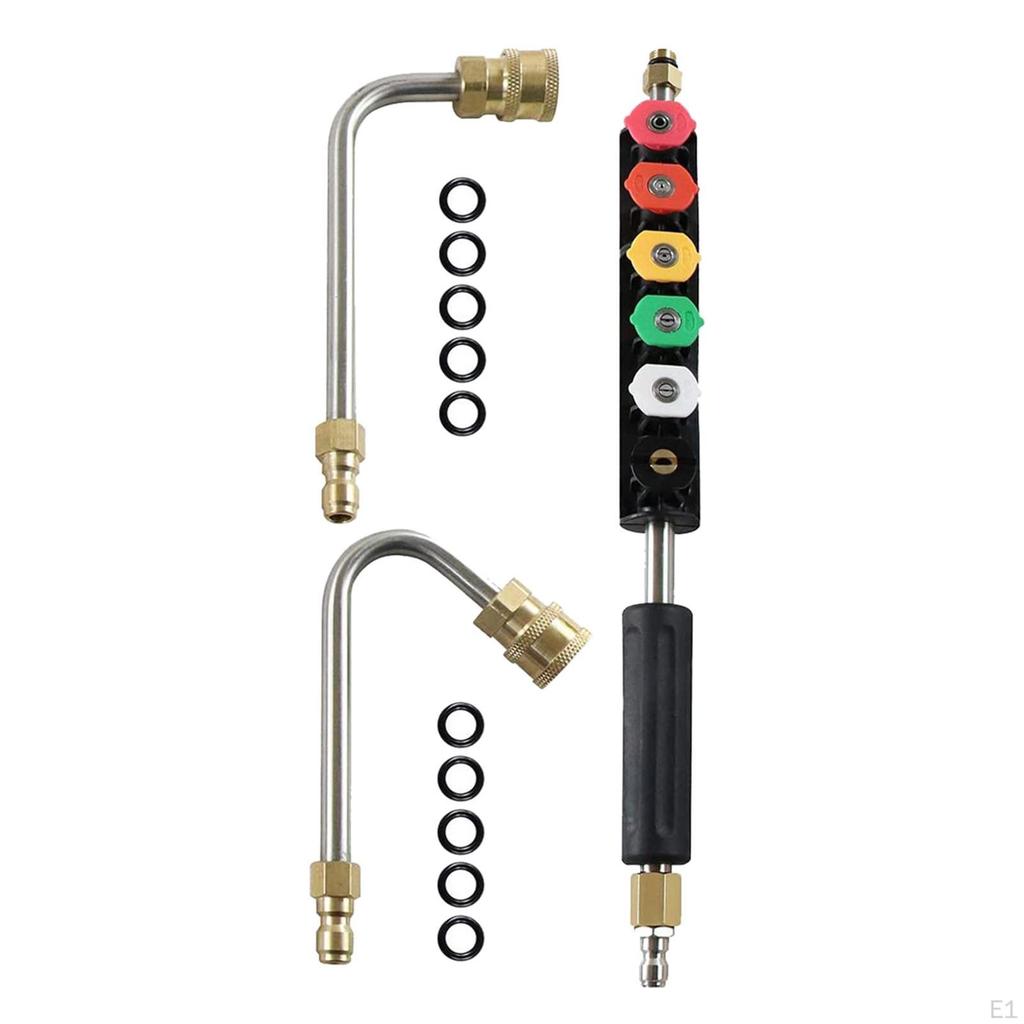 9pcs Pressure Washer Extension - 10ft Replacement Lance with 6 Spray Nozzle Tips 1/4'' Connect