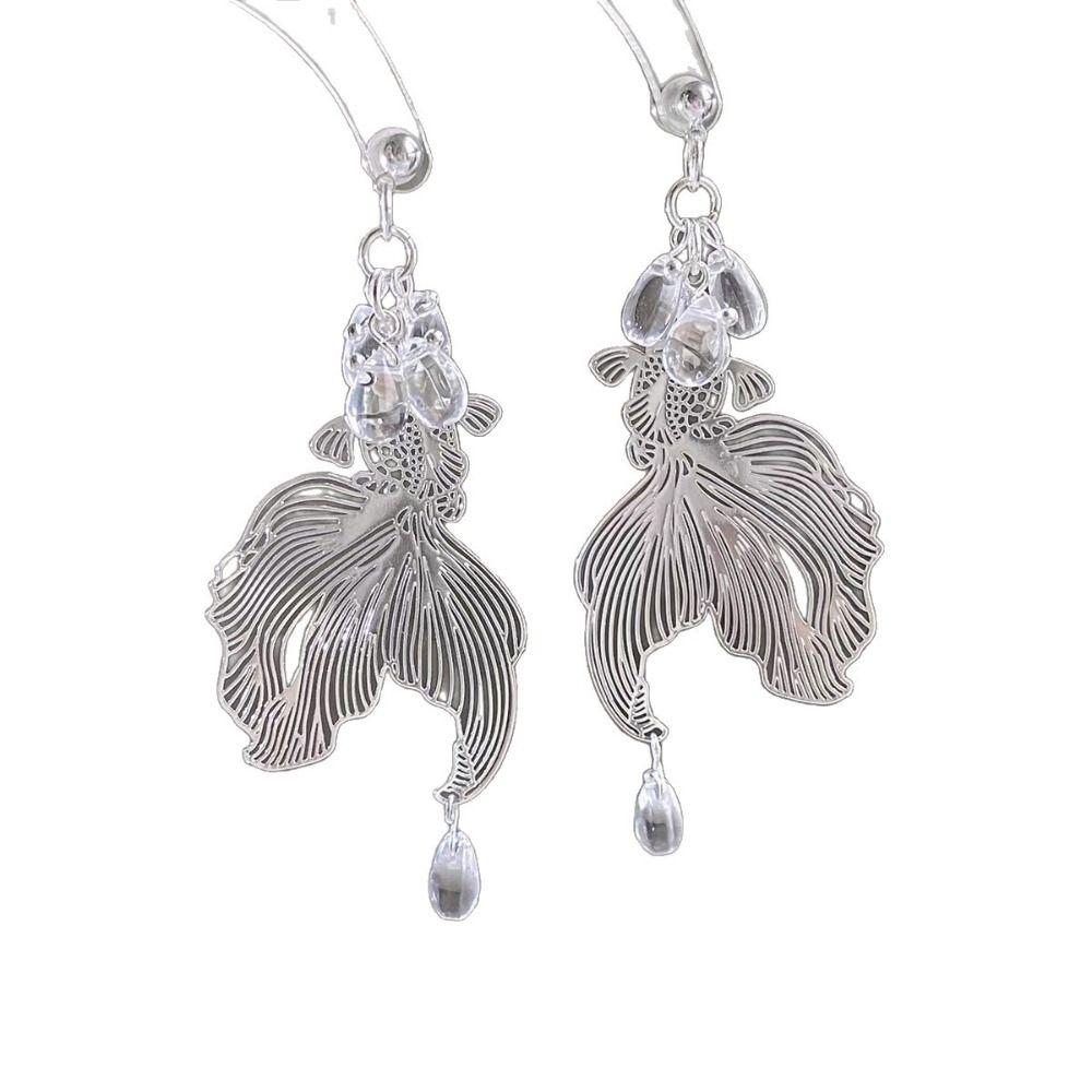 Koi Carp Pendant Goldfish Earrings Ear Jewelry Metal Dangle Earrings Goldfish Eardrop Girls