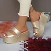 Sandali con Zeppa da Donna Estivi da Donna Slip-on con Tacco Alto Scarpe da Donna Comode con Fiore Piattaforma Esterna Sandali