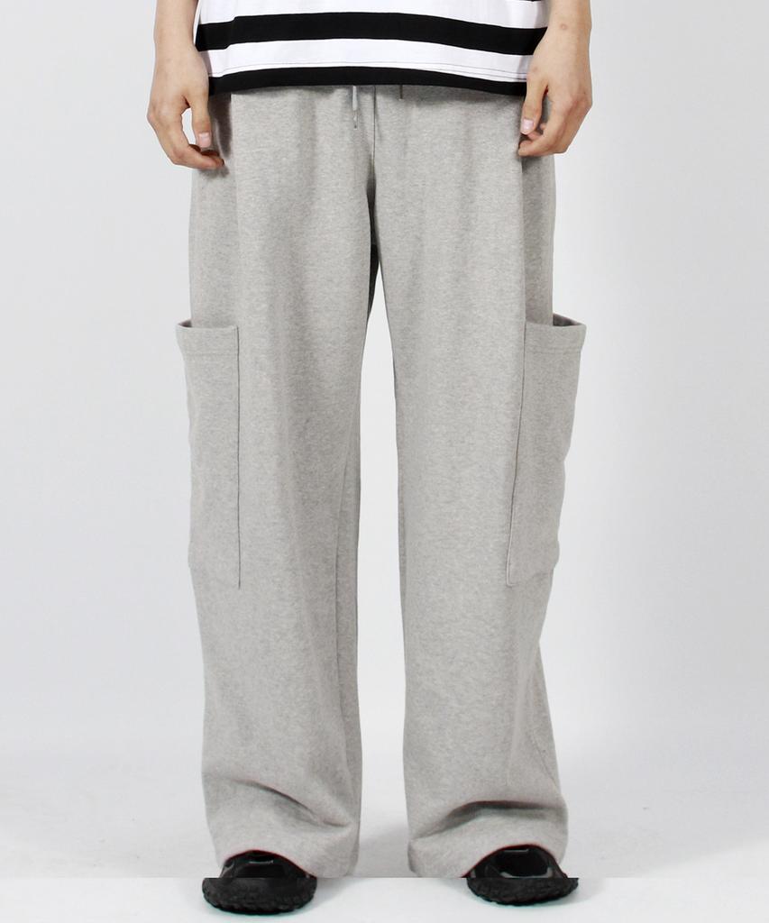 Deumakeu M Side Pocket Wide One-Tuck Real Street Sweat Pants Gray