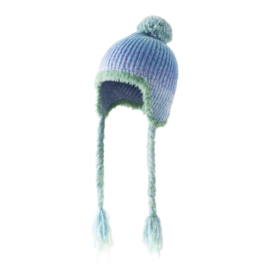 Thickened wool hat with hairball, ear protector, pullover, knitted hat for women, cute and warm in autumn and winter, Lei Feng hat