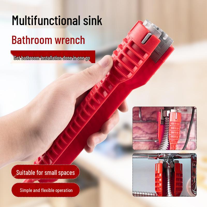 Multifunctional 8-in-1 Bathroom Sink Plumbing Wrench Tool