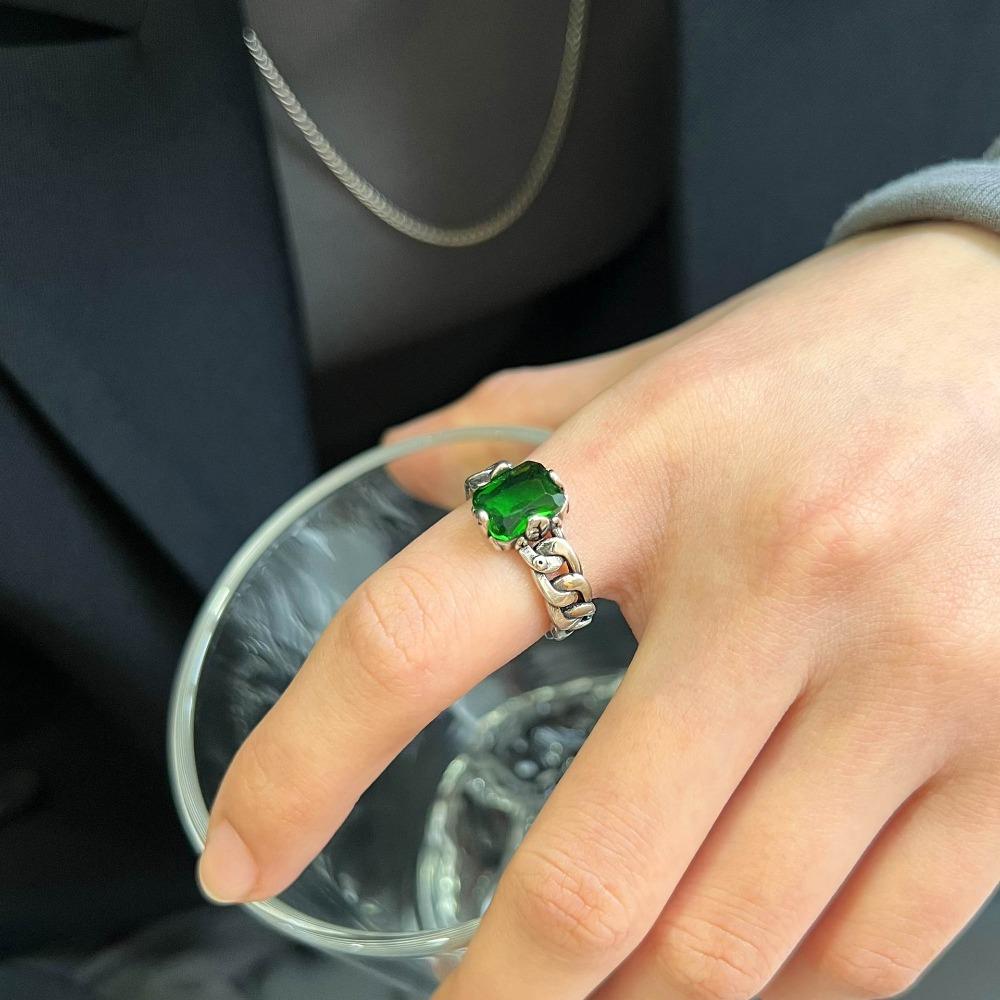 Trendy Open Ring for Women Sterling Silver Zircon Minimalist Design Fashion Jewelry