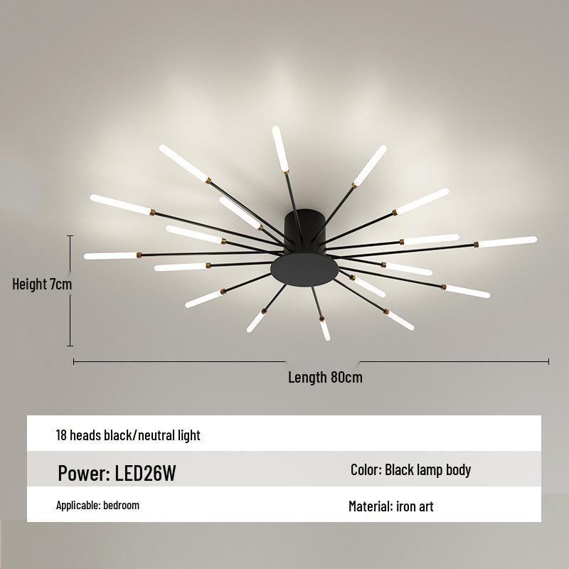 Nordic Fireworks Rotating LED Ceiling Light - High-End Living Room and Bedroom Lighting