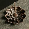 2pcs Incense Holder for Sticks Alloy Incense Burner Creative 3 Levels Lotus Incense Stick Holder and Detachable Ash Catcher